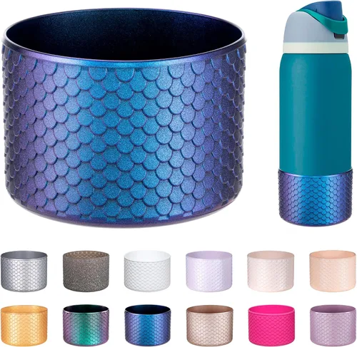 Vista 20 de Funda de Silicona para Botella de Agua Owala de 24oz, Manga Protectora Antideslizante Brillante para Botella de Agua Owala que Protege las Botellas