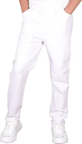 Vista 2 de CAMLAKEE Pantalones chinos elásticos para niños, uniforme escolar, pantalones de sarga Yonth