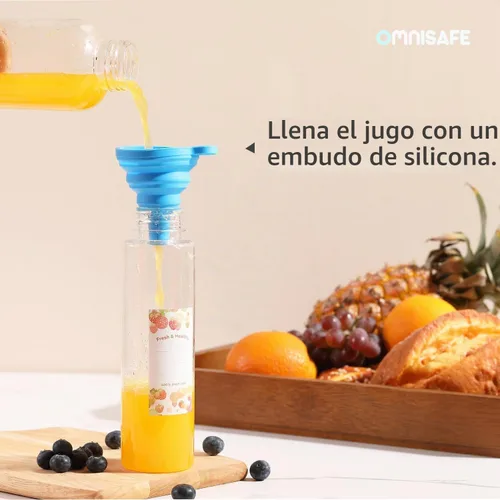 Vista 3 de [Usado] 15 botellas redondas de plástico para jugo de 12 onzas con tapas, botellas transparentes vacías reutilizables con tapa a prueba de fugas