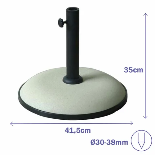 Vista 4 de Marbueno Base Sombrilla Redonda Cemento 41,5x35 cm 15KG Blanco Jardin, Piscina y Terraza 10448
