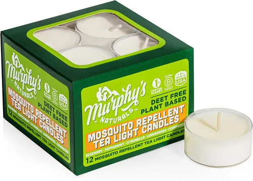 Vista 4 de Murphy's Naturals velas de té repelentes de mosquitos – 12 unidades Soy & beeswax blend with rosemary, peppermint, citronella & lemongrass oils