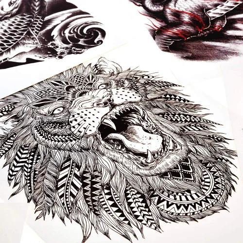 Vista 9 de PowerTRC Calcomanías temporales de tatuaje, 16 hojas de tatuajes para hombres y mujeres, tatuajes para Halloween, fiestas, festivales. Diseños