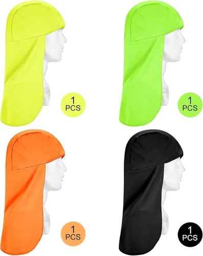 Vista 7 de Geyoga 4 unidades de sombrero duro para el sol, protector de cuello elástico para el sol, protector de cuello de secado rápido para hombres