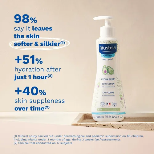 Vista 6 de Mustela Set de regalo para la hora del baño para bebés, esenciales para el cuidado de la piel del bebé con aguacate natural, contiene loción