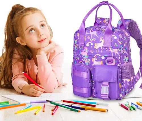 Vista 7 de CCJPX Mochila para niños y niñas, 12 y 16 pulgadas, mochila para escuela primaria, bonita bolsa de preescolar para jardín de infantes