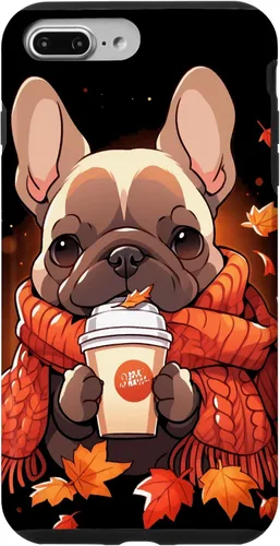 Vista 12 de French Bulldog Fall Autumn Pumpkin Spice Latte Frenchie Dog Case for iPhone 17
