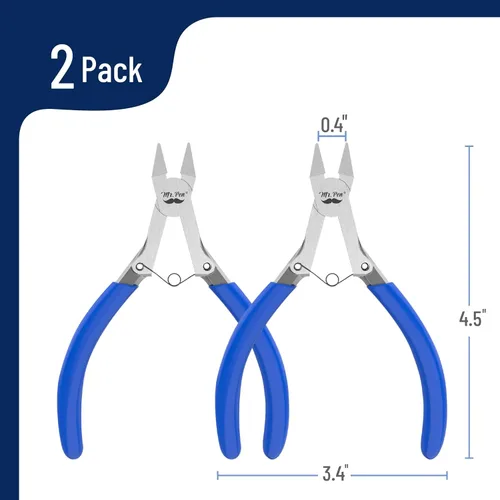 Vista 2 de Mr. Pen - Cortador de alambre, 5 pulgadas, paquete de 2, cortadores de alambre, cortadores diagonales Flush Cutter, Nippers, Side Cutters, Flush