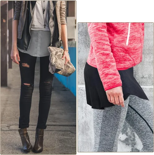 Vista 5 de Extensión de blusa ajustable para mujer, capa falsa de blusas, sudaderas, suéteres, minifalda para simular blusa, 2 unidades.