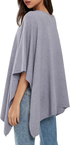 Vista 2 de Suéter sin botones para mujer chal de cachemira ajuste holgado para otoño e invierno