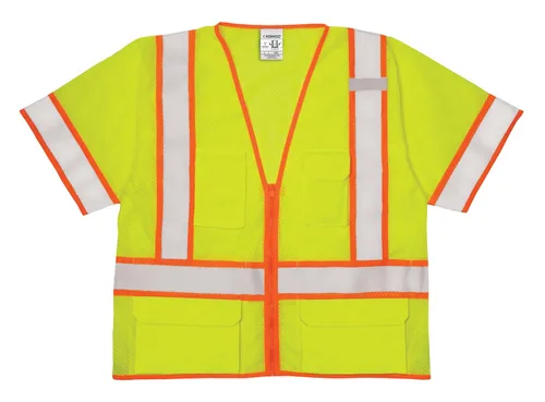 Vista 2 de Ml kishigo ultra-cool Malla de poliéster Clase 3Agrimensores Chaleco, color naranja, XL, Lime