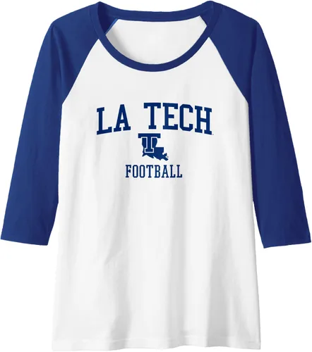 Vista 4 de Louisiana Tech Bulldogs Football Raglan Baseball Tee
