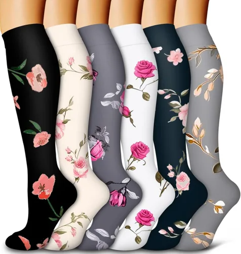 Vista 8 de Bluemaple Paquete de 6 calcetines de compresión de cobre para mujeres y hombres, el mejor apoyo para médicos, correr, enfermería, atletismo