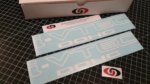 Vista 2 de Aftermarket I VTEC DOHC 12" (2 unidades) Adhesivo de vinilo, color a elegir (Negro brillante)