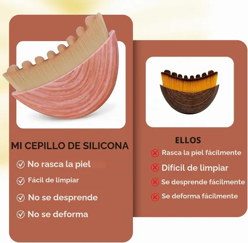 Vista 8 de Cepillo facial de contorno linfático 3PCS con herramienta Guasha de acero Rosa