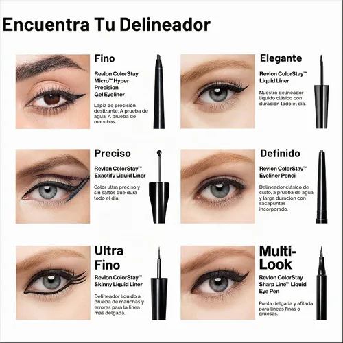 Vista 10 de Delineador líquido Skinny de Revlon ColorStay, 0.08 onzas líquidas, Negro (black Out)