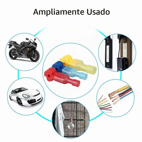 Vista 4 de 60 piezas de 30 pares de conectores de cable en T, terminales de cable eléctrico de empalme rápido de 22-10 AWG, kit surtido de terminales de pala
