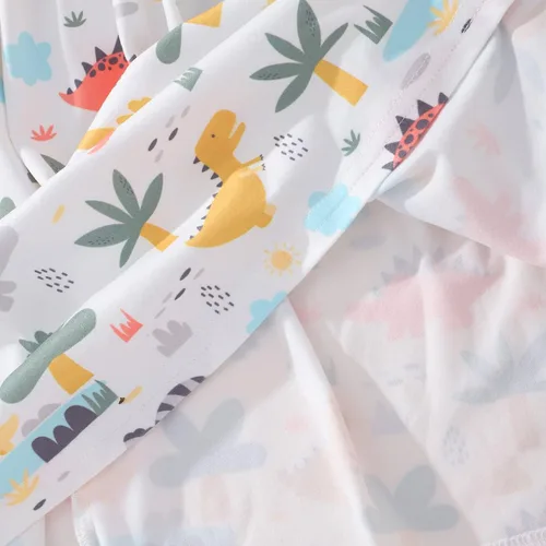 Vista 7 de Vestidos de verano para niñas pequeñas, túnica de dinosaurio, vestido casual de manga corta, vestido de patinadora para niños pequeños, 2-7T