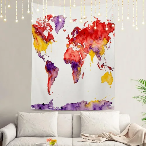 Vista 87 de Shrahala Tapiz de pared de hojas de arce otoñal, hojas rojas llameantes, fondo negro, tapiz grande para colgar en la pared, tapiz decorativo