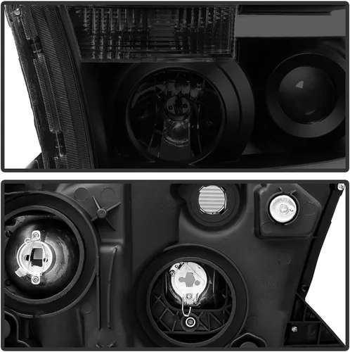 Vista 3 de ACANII - Faros delanteros para Toyota Tundra 2007-2013 con tubo LED ahumado negro estilo de mejora, juego de faros delanteros izquierdo y derecho