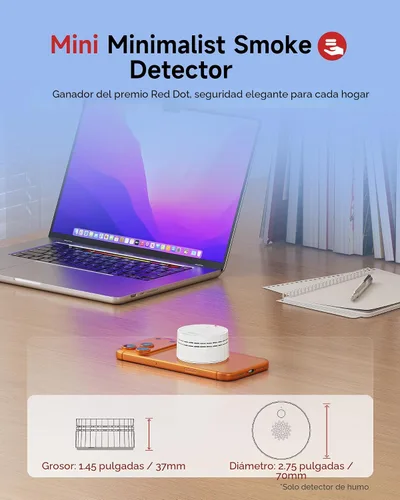 Vista 6 de Detector de humo Heiman Matter, alarma de incendios inteligente fotoeléctrica, listado UL217-9th, alimentado por batería, notificación en tiempo