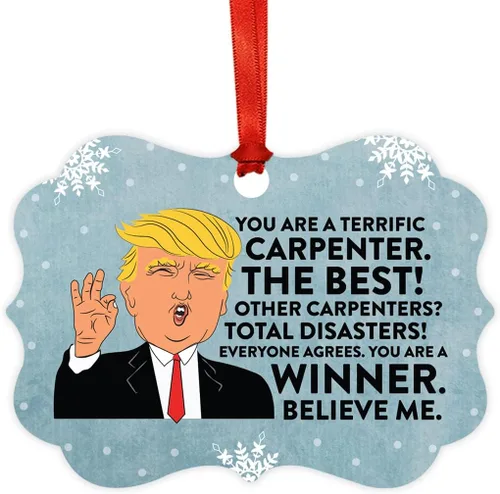Vista 127 de Andaz Press Presidente Donald Trump Fancy Frame Recuerdo Adorno de Navidad Regalo de broma Ejecutivo de Cuenta, 1 paquete, Divertidas Ideas