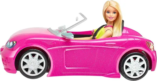 Vista 4 de Barbie DVX59 Autre Glam Convertible Sports - Vehículo de juguete para muñeca, coche rosa