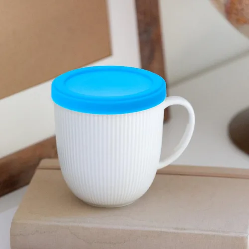 Vista 6 de PRETYZOOM 2 vasos de gel con tapas de silicona para café, resistente al calor, cubierta de tapa de taza apta para microondas