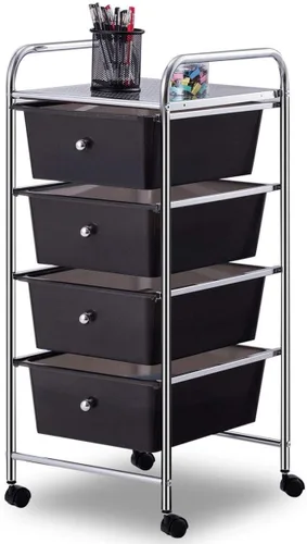 Vista 10 de Giantex Carro Organizador con 6 Cajones, con Ruedas, para Herramientas, Papel de Recortes, Hogar, Oficina, Escuela, Carro Utilitario Móvil Multiusos