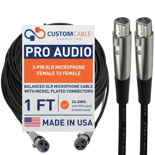 Vista 9 de Custom Cable Connection 25 pies XLR hembra a hembra 3 Pin Economy Cable