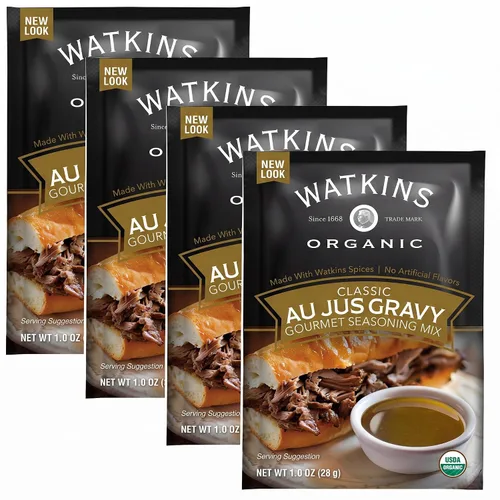 Vista 6 de Watkins Mezcla orgánica de condimentos gourmet, salsa Au Jus, bolsa de 1.0 onzas, 1 unidad
