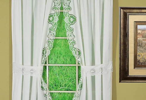 Vista 15 de Today's Curtain Annabelle Cenefa de macramé de 14 pulgadas, color crudo, 60 pulgadas de ancho x 14 pulgadas de largo