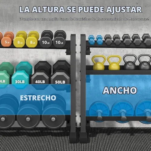 Vista 3 de 3-Tier Dumbbell Rack, Heavy Duty Commercial Grade Storage