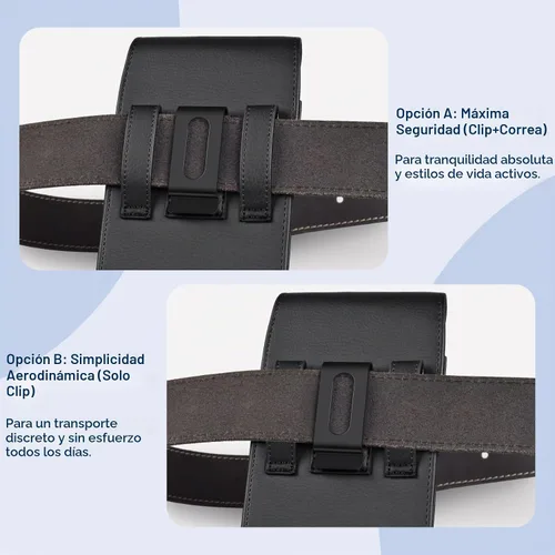 Vista 6 de Funda de cuero para teléfono celular con clip para cinturón, cierre magnético fuerte para iPhone Pro 17 16 15 14 13 12 16e, Samsung Galaxy S25 S24
