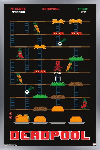 Vista 10 de Trends International Marvel Comics Deadpool - Póster de pared de juego, 22.4 pulgadas de largo x 14.7 pulgadas, versión enmarcada de madera