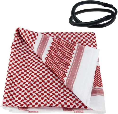Vista 3 de HOMELEX Scarf Military Shemagh Tactical Desert Keffiyeh Head Neck Scarf White Arab Wrap