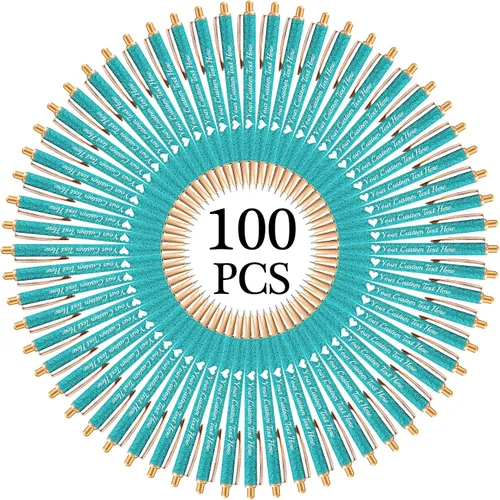 Vista 49 de Hasta 100 bolígrafos personalizados a granel con nombre, bolígrafo con purpurina personalizable, logotipo de negocios, mensaje de texto, regalo