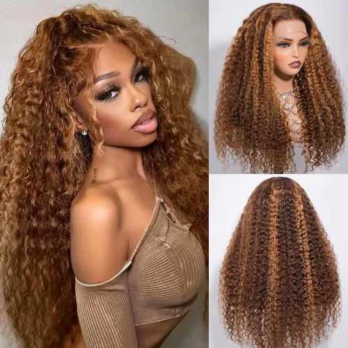 Vista 18 de CYNOSURE Pelucas de encaje frontal 13x4 de cabello humano prearrancado, densidad del 180%, brasileña rizada con encaje frontal, peluca con cabello