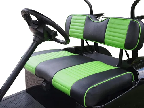 Vista 7 de Cubiertas de asiento delantero para carrito de golf EZGO Medalist, TXT 1994-2013 de Huskey, ajuste personalizado, estilo plisado negro, vinilo