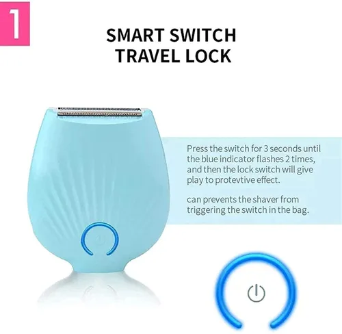 Vista 6 de Maquinillas de afeitar eléctricas para mujer, para axilas, cara, piernas, brazos y bikini, recortadora de bikini recargable e impermeable