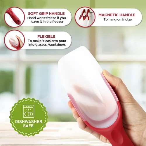 Vista 53 de Spring Chef - Cuchara magnética para congelador, sin BPA, color negro Flexi-Plastic Popcorn Scoop with Soft Grip Handle - Dishwasher Safe Ice
