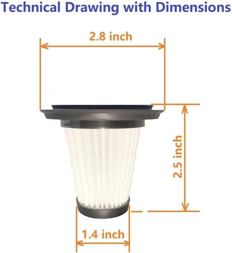 Vista 3 de Paquete de 4 filtros Hepa de repuesto compatibles con aspiradora de mano inalámbrica MONOZEL VC026, filtros lavables funciona con SWMRDN VC007
