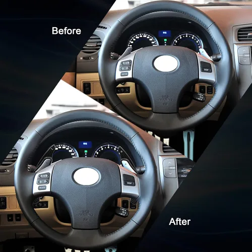 Vista 6 de Cubierta de fibra de carbono real para volante de palanca de cambios extendida compatible con Lexus es 2006 2007 2008 2009 2010 2011 2012 accesorios
