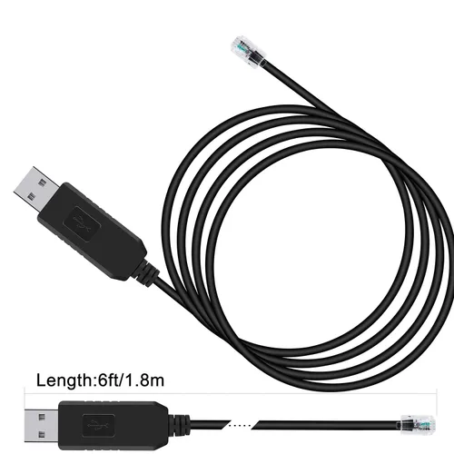 Vista 6 de Cable serie USB RS232 a RJ9 para PC Connect para Celestron Nexstar EQ6 Cable de control manual Cable adaptador serie