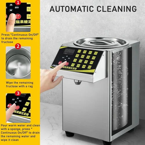 Vista 3 de Dispensador Automático de Fructosa de 8 L, Máquina Cuantitativa Comercial de Fructosa y Azúcar, 360 W, Máquina Cuantitativa Eléctrica y Jarabe
