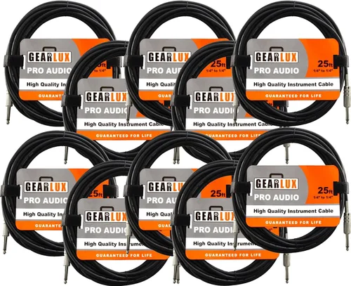 Vista 17 de Gearlux Cable de instrumento/cable de guitarra, 1/4 de pulgada, recto a recto, negro, 6 pies - paquete individual