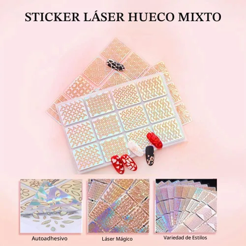 Vista 5 de Juego de 24 láminas de vinilos para uñas, calcomanías de uñas, herramienta de decoración de calcomanías de manicura con diseño de hojas