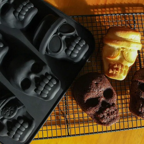 Vista 3 de Webake Molde de silicona para tartas de calavera, molde de gelatina de silicona, molde para hornear pizza