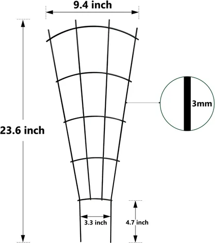 Vista 7 de Enrejado de metal para plantas de 24 pulgadas, soporte para plantas