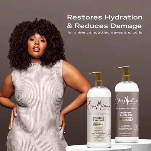 Vista 9 de SheaMoisture - Juego de champú y acondicionador, humedad y suave, 34 oz Ea