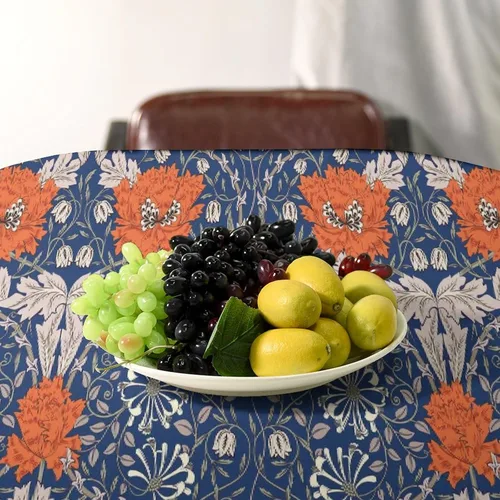 Vista 327 de Mantel Floral Retro de Pájaros, Diseño Original Bohemio William Morris Estampado Cubierta de Mesa para Hogar Picnic Fiesta Comedor Cocina William